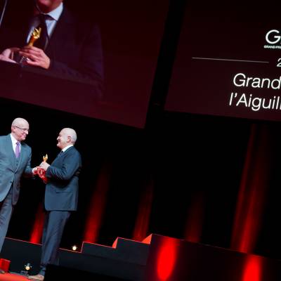 Stephane Linder, member of theJury 2013, and Michele Sofisti, CEO of Girard- Perregaux
