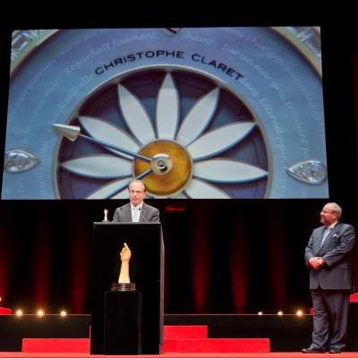 Christophe Claret (Founder and president of Christophe Claret, winner of the Ladies’ High-Mech Watch Prize 2014), René Beyer and Elizabeth Doerr (jury members)
