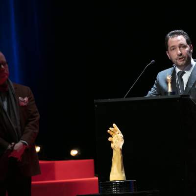 Jack Forster (membre du jury) et Julien Tornare (CEO de Zenith, lauréat du Prix de l’Innovation 2017)