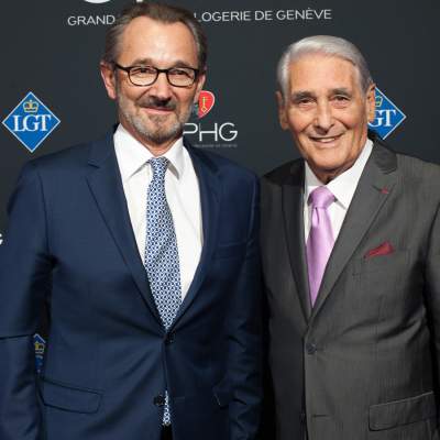Carlo Lamprecht, former President of the GPHG Foundation and Raymond Loretan, President of the GPHG Foundation