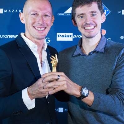 Marco Borraccino,Co-founder and CEO of Singer Reimagined, winner of the Chronograph Watch Prize 2018 and Nicolas Wiederrecht, Co-director Agenhor SA