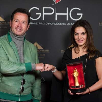 Chabi Nouri, CEO of Piaget, winner of the “Aiguille d’Or” Grand Prix and François-Henry Bennahmias, CEO of Audemars Piguet