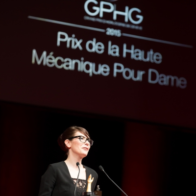 Aurélie Picaud (Directrice horlogerie de Fabergé, marque lauréate du Prix de la Haute Mécanique pour Dame 2015) 