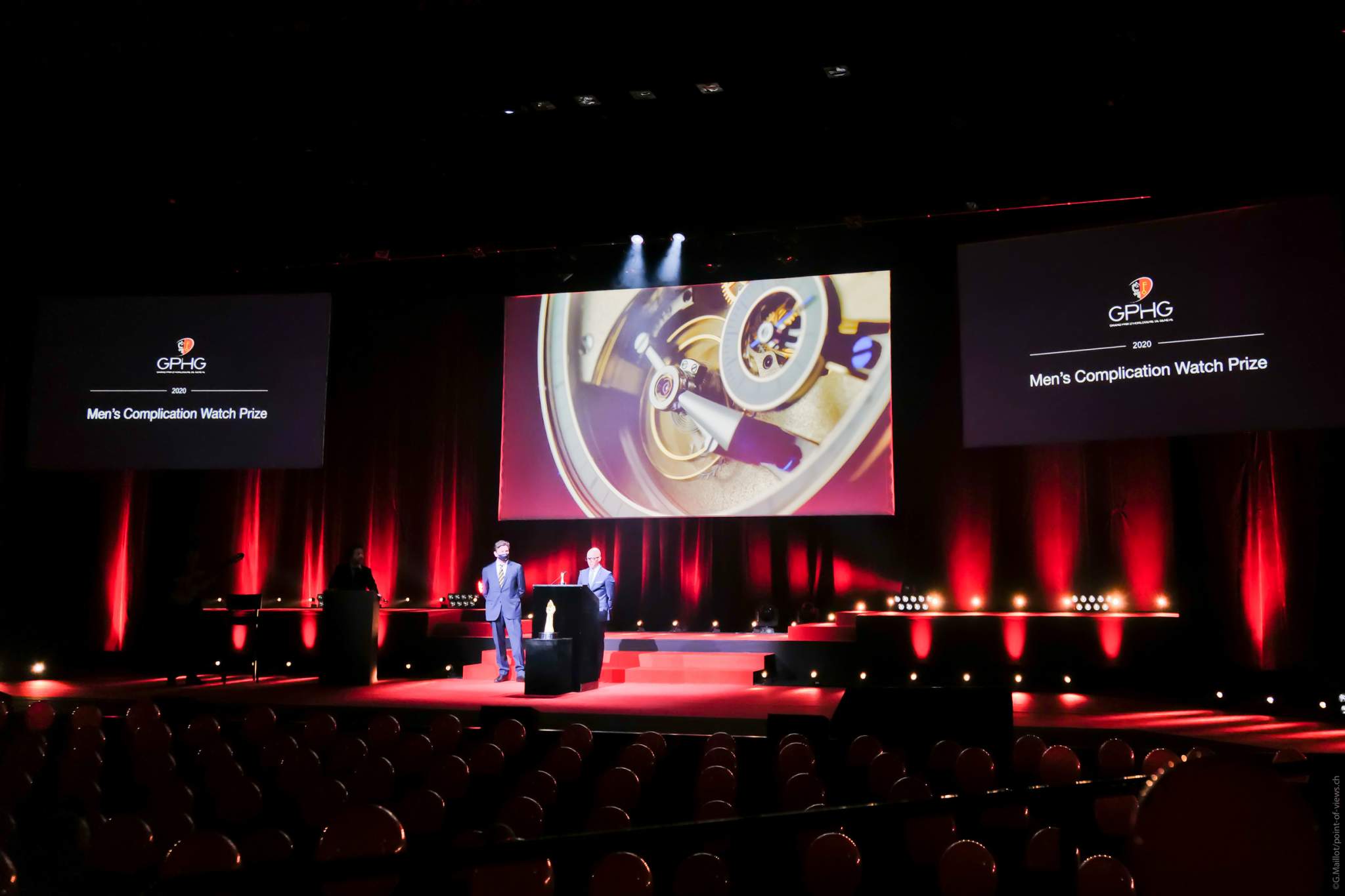 Stephen Forsey et David Bernard, Co-fondateur de Greubel Forsey /  Responsable de l&#039;atelier Hand Made de Greubel Forsey, lauréats du Prix de la Complication pour Homme 2020