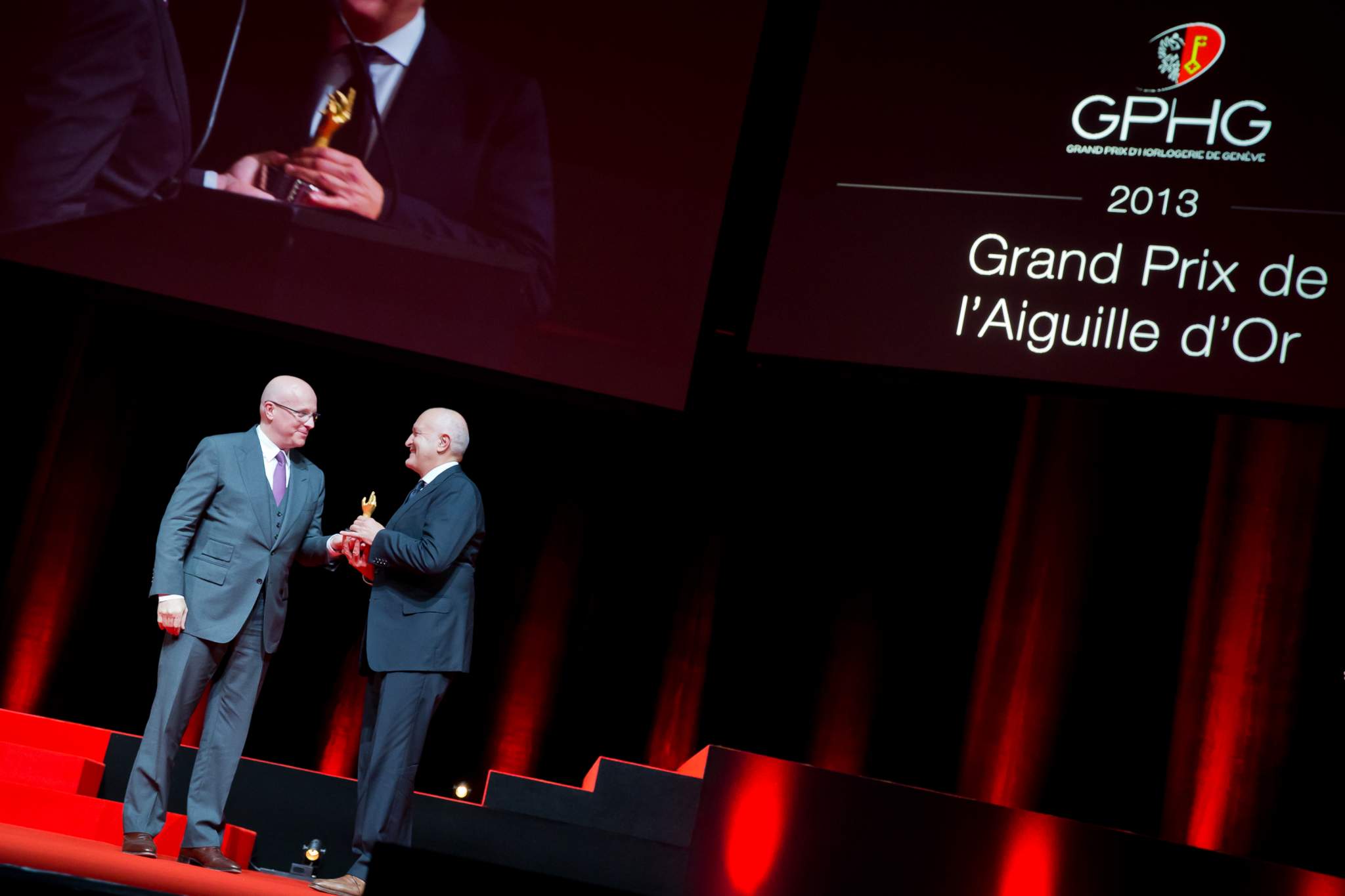 Stephane Linder, member of theJury 2013, and Michele Sofisti, CEO of Girard- Perregaux