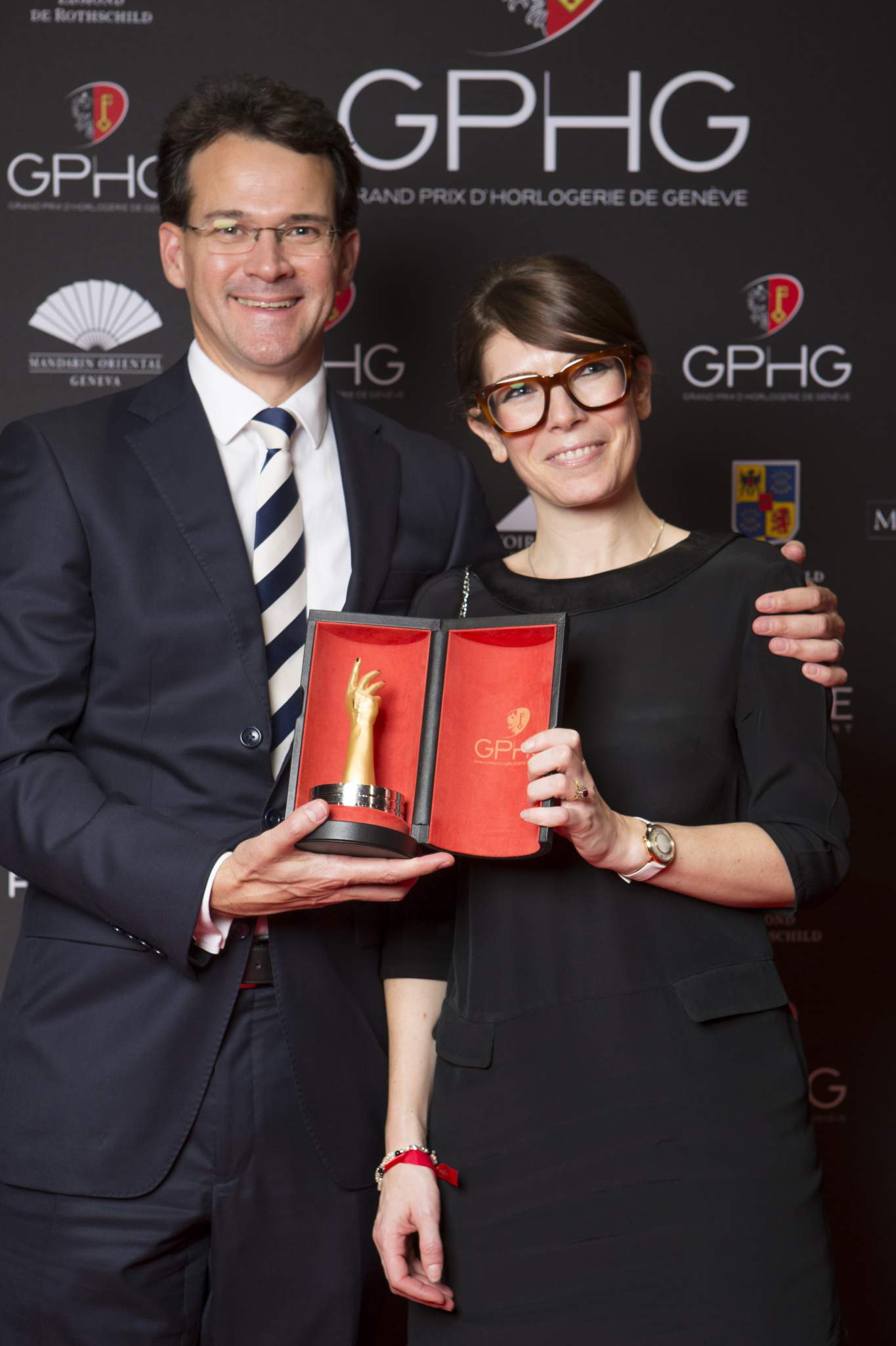 Sean Gilbertson and Aurélie Picaud (CEO and Timepieces Director of Fabergé, winner of the Travel Time Watch Prize 2016)