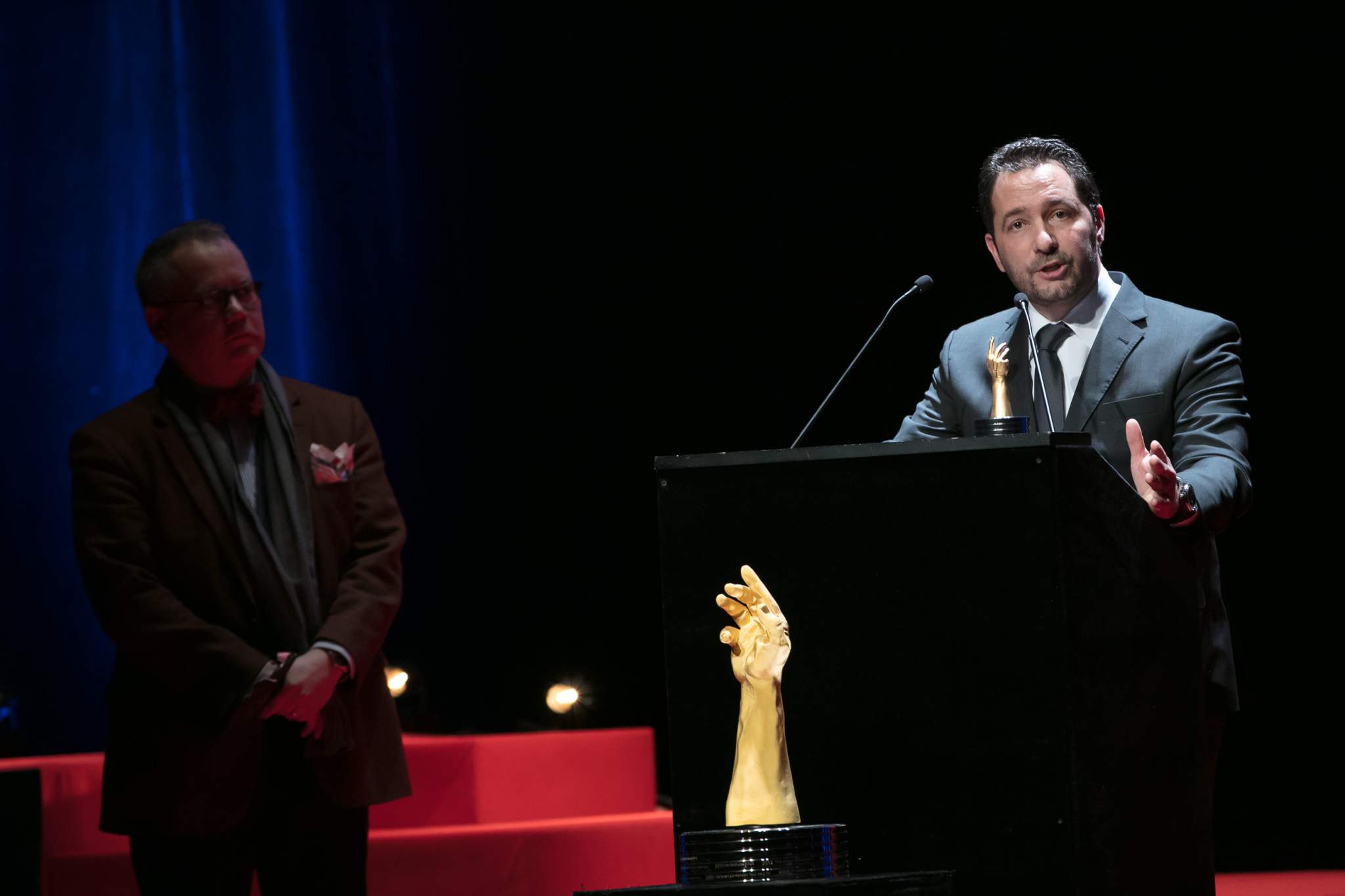 Jack Forster (jury member) and Julien Tornare (CEO of Zenith, winner of the Innovation Prize 2017)