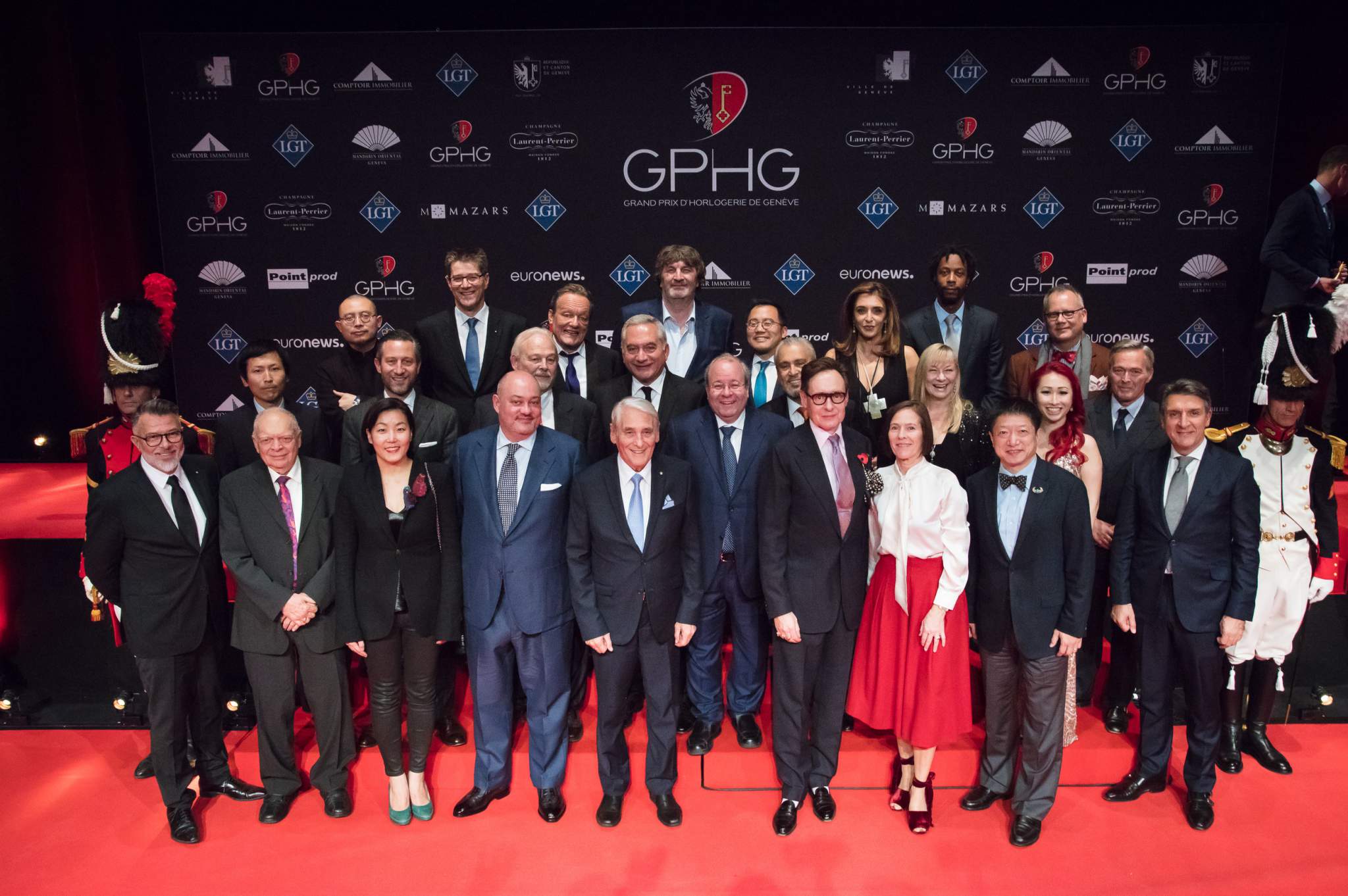 Jury members of the GPHG 17 with Carlo Lamprecht (President of the GPHG Foundation)