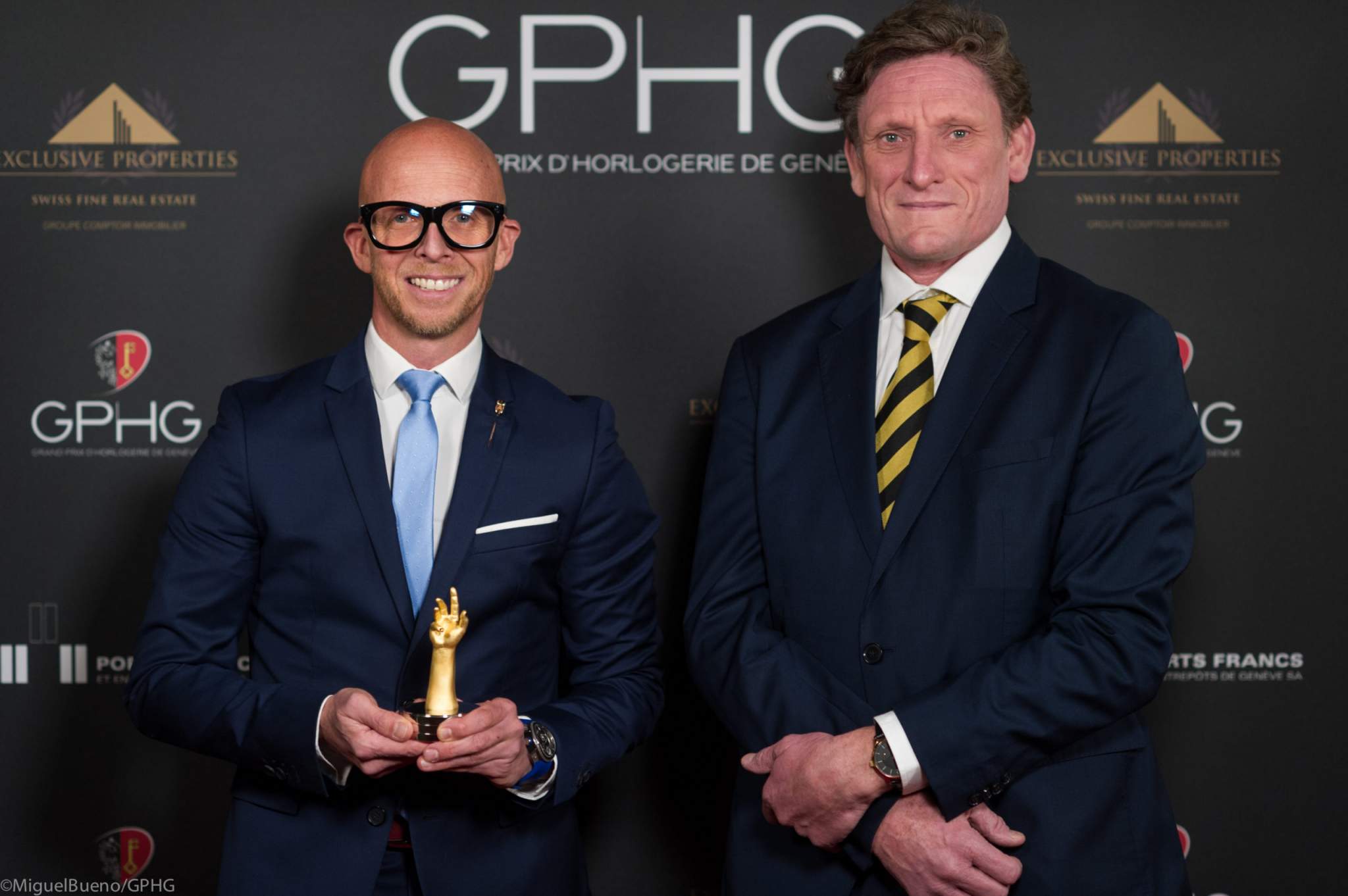 Stephen Forsey et David Bernard, Co-fondateur de Greubel Forsey /  Responsable de l&#039;atelier Hand Made de Greubel Forsey, lauréats du Prix de la Complication pour Homme 2020