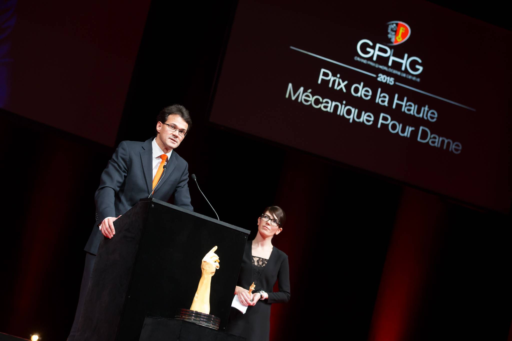 Sean Gilbertson and Aurélie Picaud (CEO and Timepieces Director of Fabergé, winner of the Ladies’ High-Mech Watch Prize 2015)
