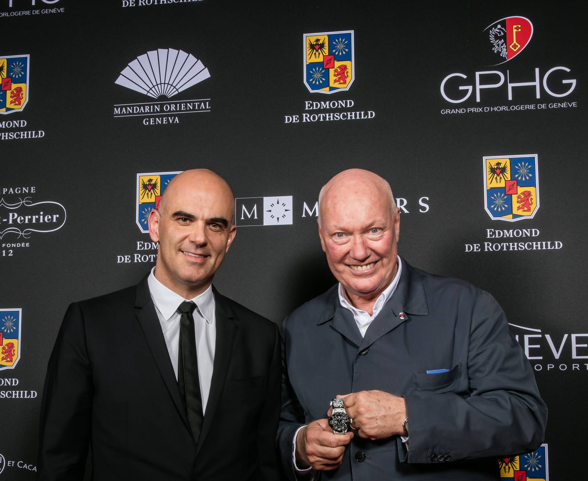 Alain Berset (Federal Councillor) and Jean-Claude Biver (President of the Watch Division of the LVMH Group and Chairman of Hublot, winner of the Ladies’ Watch Prize 2015)