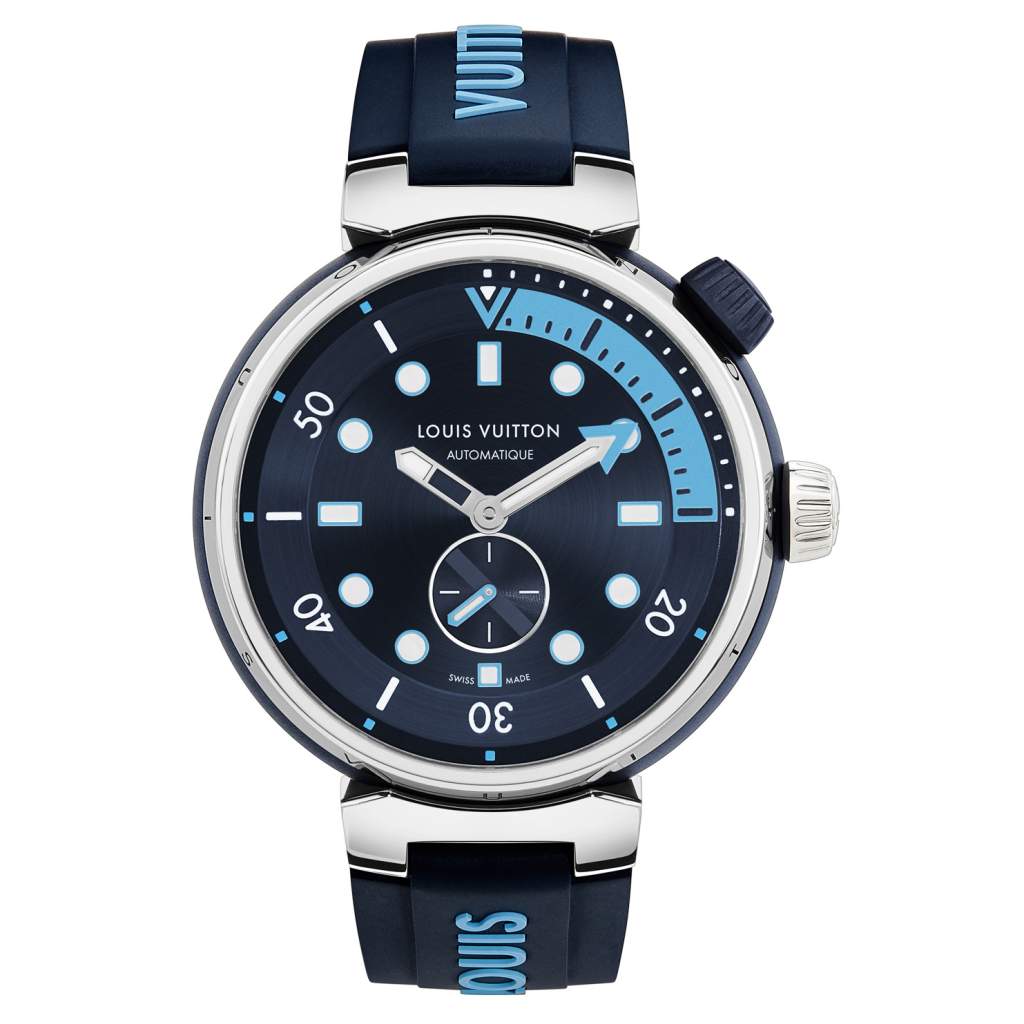 Louis Vuitton Tambour Street Diver, automatic, 44mm, Steel Blue