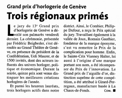la région - trois régionaux primés