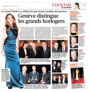 le matin dimanche - Genève distingue les grands horlogers