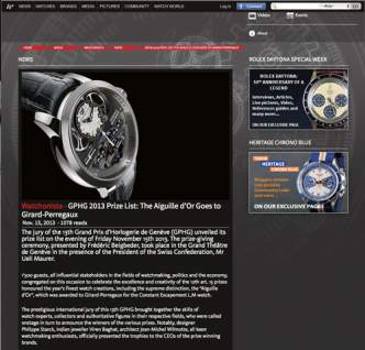 watchonista - GPHG 2013 Prize List: The Aiguille d'Or Goes to Girard-Perregaux