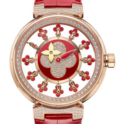 Tambour Bijou Secret Turquoise watch, Louis Vuitton