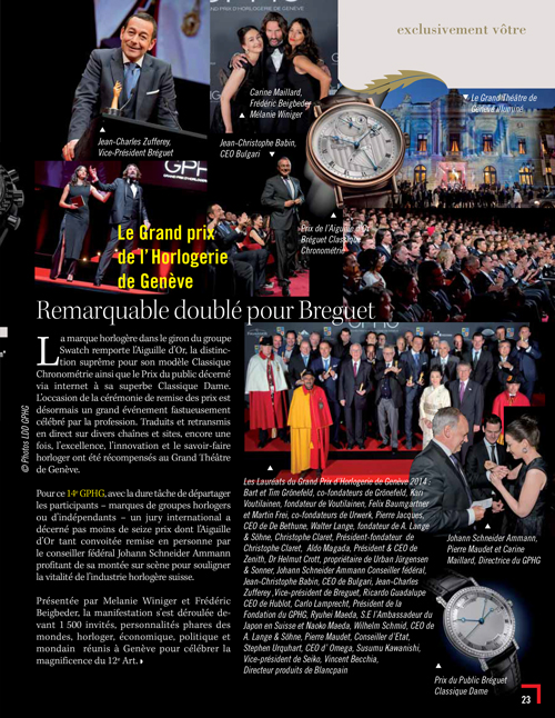 GPHG 2014 Exclusif magazine